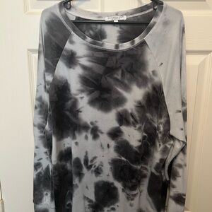 Chic Soul Black and Gray Long Sleeve Relaxed Hoodie